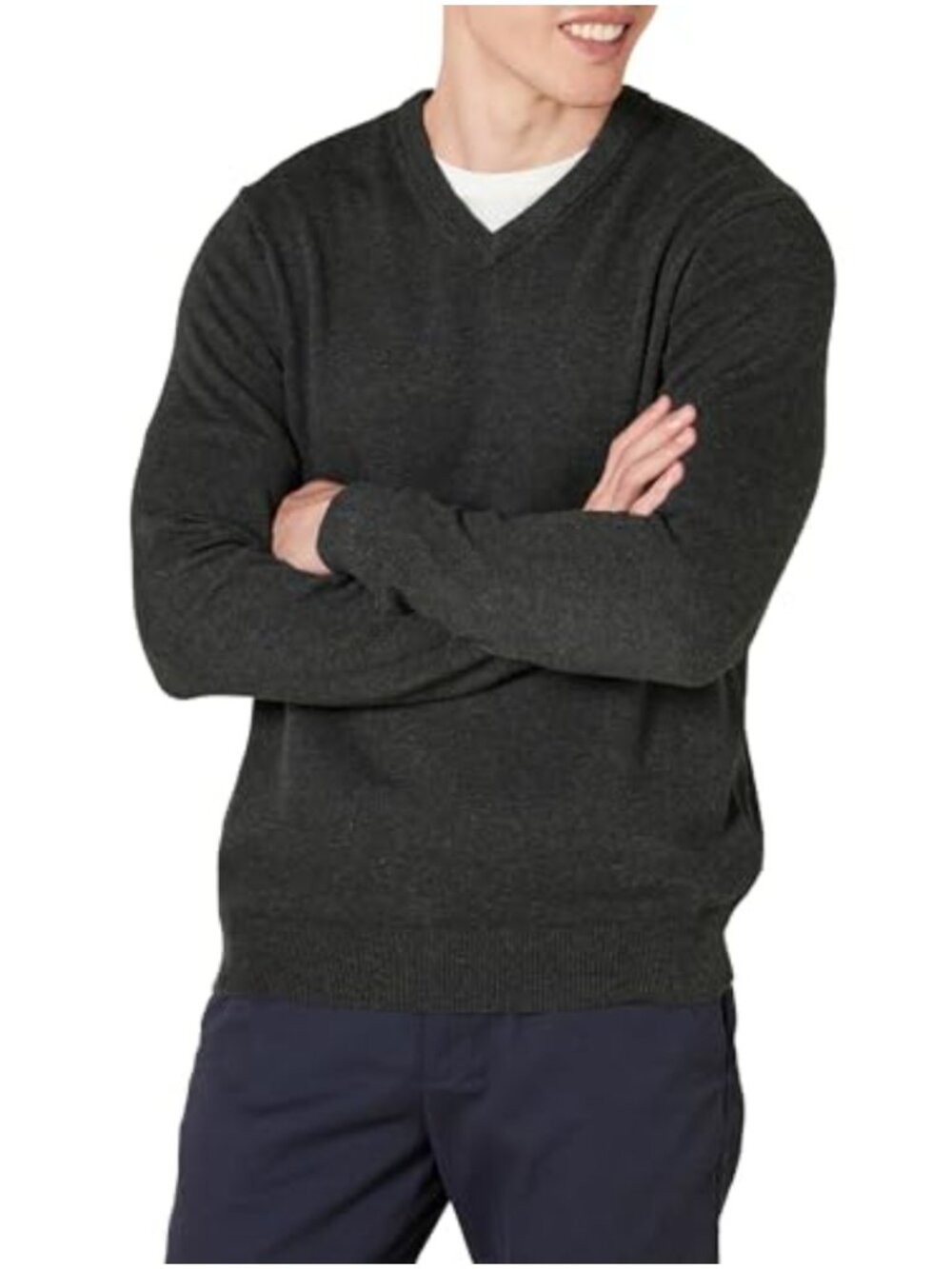 Men's Big and Tall V-Neck Pullover Sweater 100% Cotton Knit